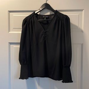 aqua black blouse